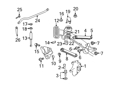 2006 Dodge Ram 1500 Front Suspension Components, Lower Control Arm, Upper Control Arm, Stabilizer Bar GROMMET-Shock ABSORBER Diagram for 52106747AA