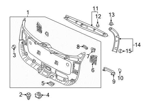 2015 Kia Sorento Interior Trim - Lift Gate Panel Assembly-Tail Gate Diagram for 817501U500H9