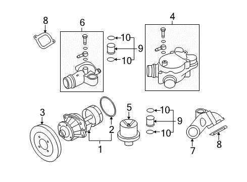 2008 BMW M5 Water Pump O-Ring Diagram for 11537835497