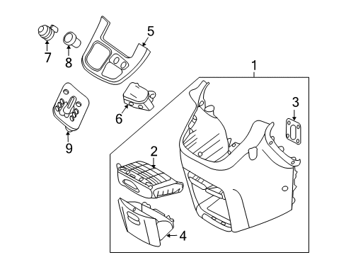 2007 Hyundai Entourage Cluster & Switches, Instrument Panel Bracket-Cup Holder Diagram for 84615-4D000
