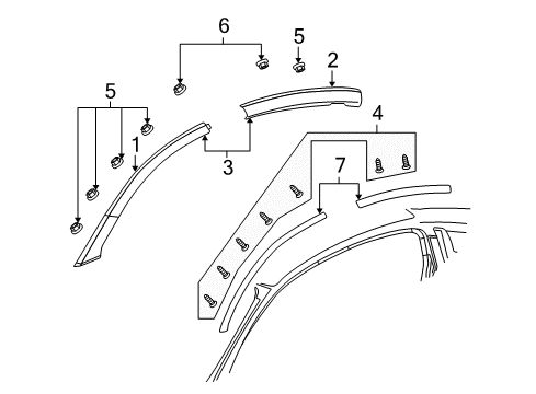 2004 Saturn Ion Exterior Trim - Roof Retainer-Roof Front Panel (Push In) Diagram for 22632727