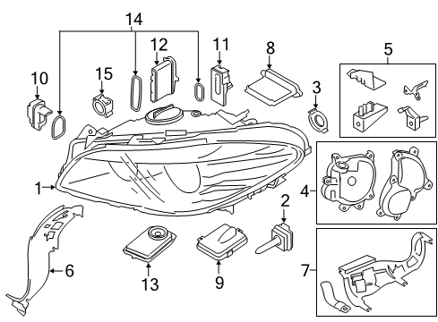 2015 BMW M5 Bulbs Protective Cap Set, Left Diagram for 63117349291