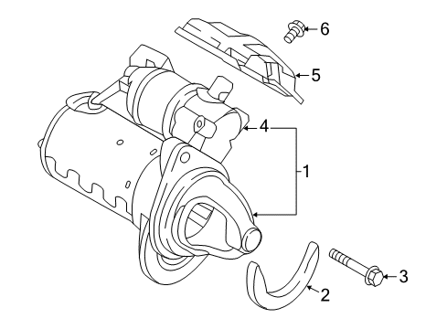 2015 Hyundai Genesis Starter Starter Assembly Diagram for 36100-3F160