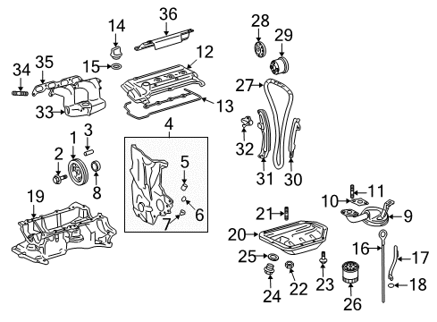 2005 Toyota Prius Filters Valve Cover Gasket Diagram for 11213-21011