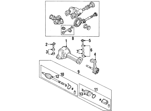 1995 Kia Sportage Carrier & Front Axles Joint Set-Inner, LH Diagram for 0K01122620