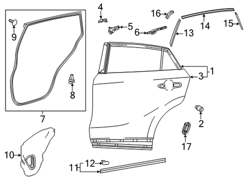 2022 Toyota Venza Door & Components Door Shell Diagram for 67003-48220