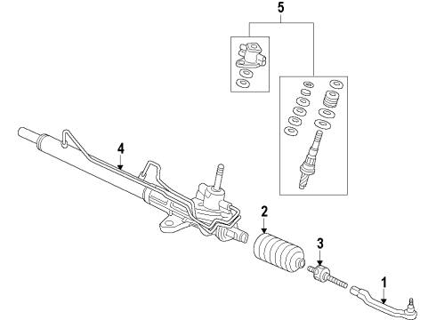 2011 Acura ZDX P/S Pump & Hoses, Steering Gear & Linkage Central, Power String Diagram for 39260-SZN-A01