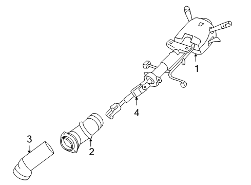 2007 Chevrolet Impala Steering Column, Steering Wheel Steering Column Diagram for 15913861