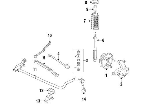 2009 Jeep Wrangler Front Suspension Components, Lower Control Arm, Upper Control Arm, Stabilizer Bar Bar-Front Diagram for 52060300AK