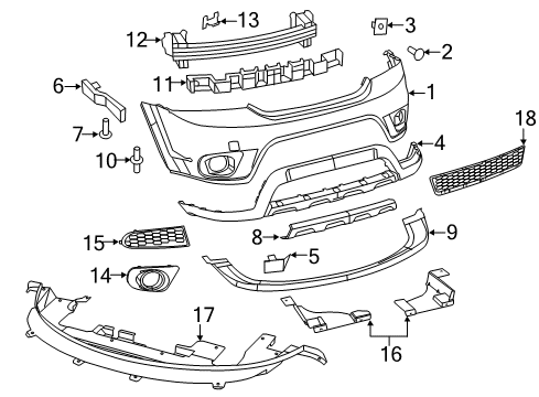 2011 Dodge Journey Front Bumper Clip-Molding Diagram for 5303389AA