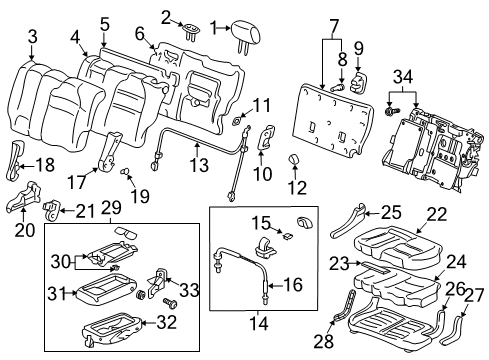 2005 Honda Pilot Rear Seat Components Cover, L. Middle Seat Center Table Trim *G59L* (LEA) (MEDIUM FERN) Diagram for 81781-S9V-A31ZA