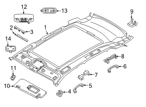 2018 BMW X3 Interior Trim - Roof Trim For Hinge Left Diagram for 51448092647