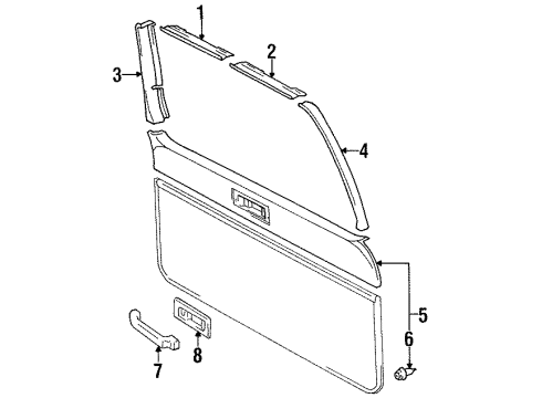 1997 Lexus LX450 Interior Trim - Lift Gate Window Trim Diagram for 67937-60020-A0