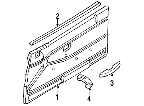 1985 Nissan 200SX Interior Trim - Door Front Door Armrest, Passenger Side Diagram for 80940-06F00