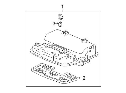 2003 Acura MDX Overhead Console Console Assembly, Roof (Seagull Gray) Diagram for 83250-S3V-A01ZA