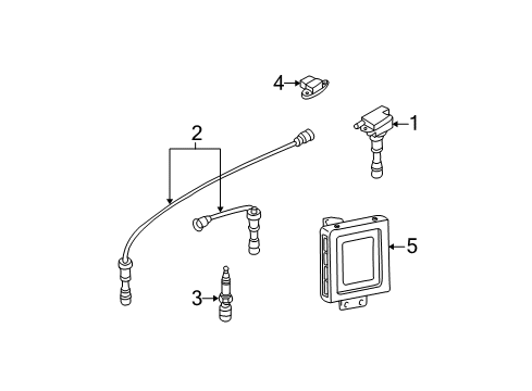 2002 Hyundai Santa Fe Ignition System Condenser Assembly-Ignition Coil Diagram for 27325-38000