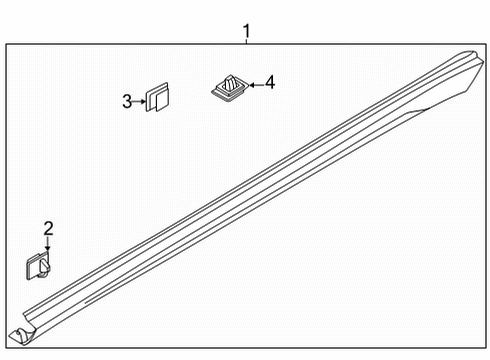 2021 Kia Seltos Exterior Trim - Pillars MOULDING Assembly-Side S Diagram for 87752Q5000