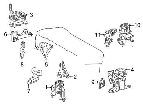 2022 Lexus NX450h+ Engine & Trans Mounting Side Mount Diagram for 12305-25050