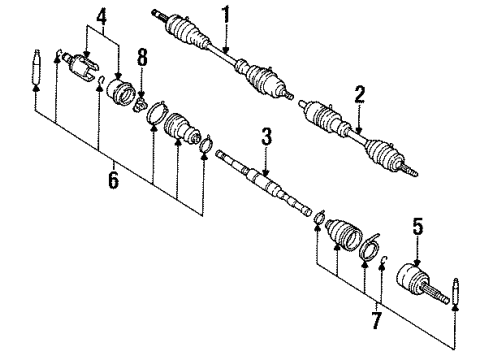 1987 Nissan Sentra Axle Shaft - Front Shaft Sub Assy-Front Drive Diagram for 39202-03A50