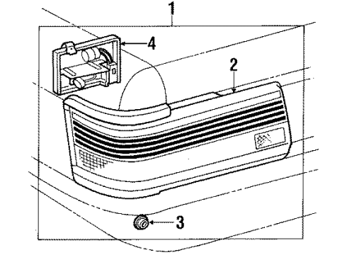 1987 Toyota Camry Tail Lamps Lens Gasket Diagram for 81558-20720