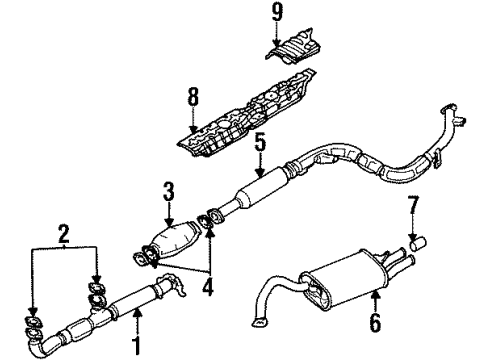 1999 Dodge Avenger Exhaust Components Exhaust Pipe Diagram for MR340966