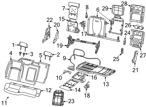 2019 Ram 1500 Heated Seats 2ND Row Manual Diagram for 68462722AA
