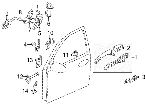 2014 Kia Sedona Front Door Cable Assembly-Front Door S/L Diagram for 813914D000