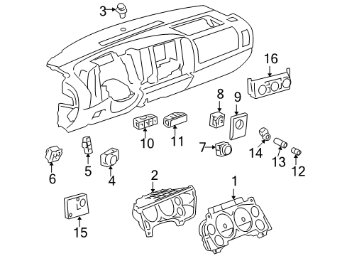 2009 Chevrolet Silverado 3500 HD Cluster & Switches Switch Asm-Accessory Diagram for 22778092