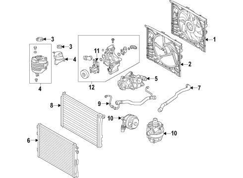 2021 BMW 430i Turbocharger Fan Housing With Fan Diagram for 17428666816