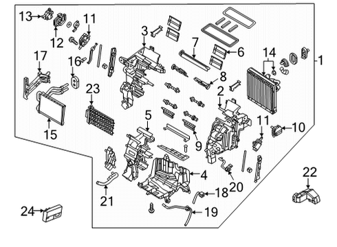 2021 Hyundai Elantra Air Conditioner Core & Seal Assembly-Heater Diagram for 97138-AA000