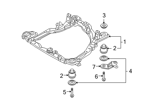 2006 Hyundai Tucson Suspension Mounting - Front Stay RH Diagram for 62477-2E000