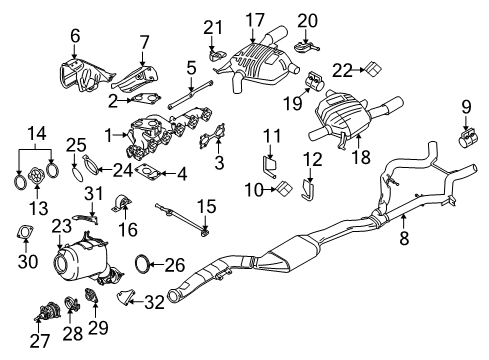 2010 BMW 335d Diesel Aftertreatment System Exhaust Manifold Diagram for 11627811366