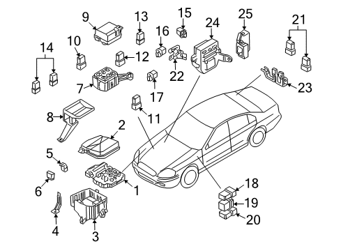 2002 Infiniti Q45 Sunroof Bracket-Junction Diagram for 24356-AR202