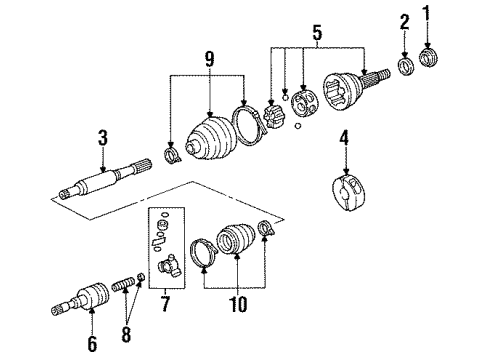 1993 Dodge Shadow Drive Axles - Front Boot-Half Shaft Diagram for 4863722