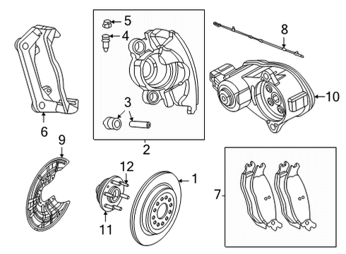 2022 Jeep Wagoneer Rear Brakes SHIELD-SPLASH Diagram for 68425382AA