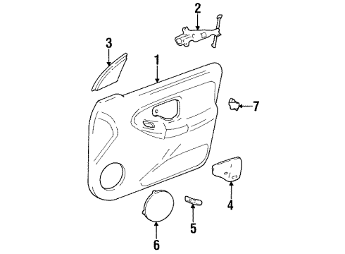 1997 Oldsmobile Achieva Interior Trim - Front Door Panel Asm-Front Side Door Upper Front Trim Finish *Graphite Diagram for 22654701