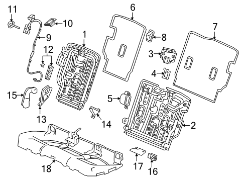 2020 Acura RDX Rear Seat Components Knob Garnish L (Alluring Ecru) Diagram for 82628-TJB-A21ZA