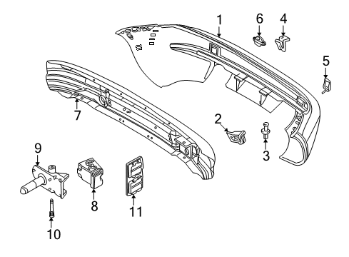 1999 BMW Z3 Rear Bumper Reflector Left Diagram for 63148381253