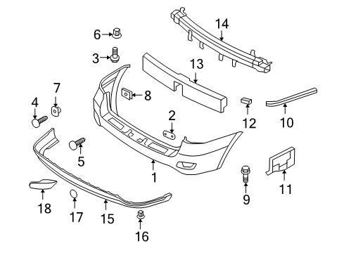 2012 Hyundai Santa Fe Rear Bumper Screw-Tapping Diagram for 86142-1C000