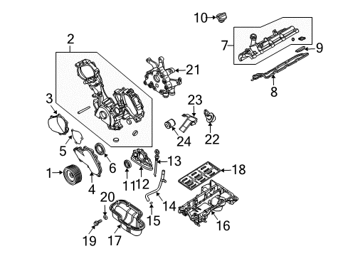 2004 Infiniti QX56 Filters Seal-Oil, Rocker Cover Diagram for 13276-AR000