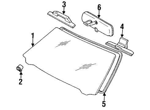 1999 Toyota Avalon Windshield Glass Mirror Inside Diagram for 87810-AC020