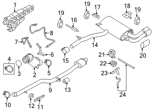 2016 BMW X4 Exhaust Components Rubber Mounting Diagram for 18307551543