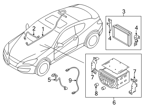 2014 Hyundai Genesis Coupe Navigation System Knob-Volume Diagram for 96173-2M060