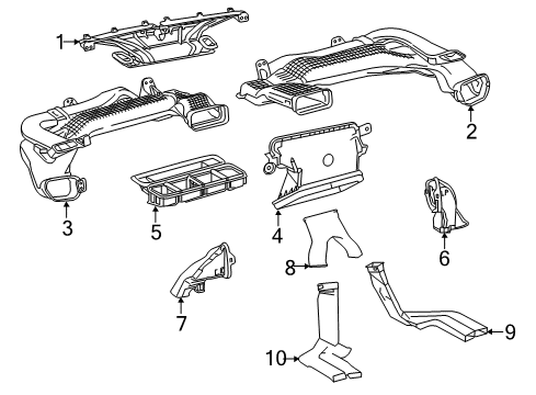 2019 Toyota Corolla Ducts Defroster Nozzle Diagram for 55950-02290