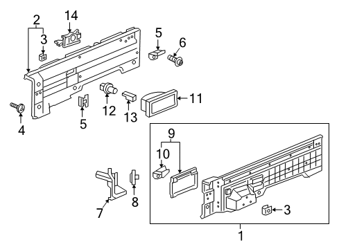 2017 Honda Ridgeline Interior Trim - Quarter Panels Lining Assy., R. Bed Side Diagram for 74720-T6Z-A10