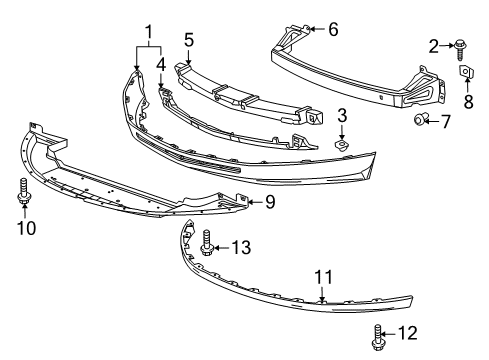 2015 Cadillac SRX Front Bumper Lower Baffle Diagram for 22992722