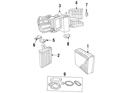 2001 Chrysler LHS A/C Evaporator & Heater Components Actuator-Blend Door Diagram for 4734770AD