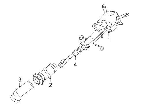 2008 Chevrolet Impala Steering Column, Steering Wheel Column Asm-Steering *Cashmere E Diagram for 15850080