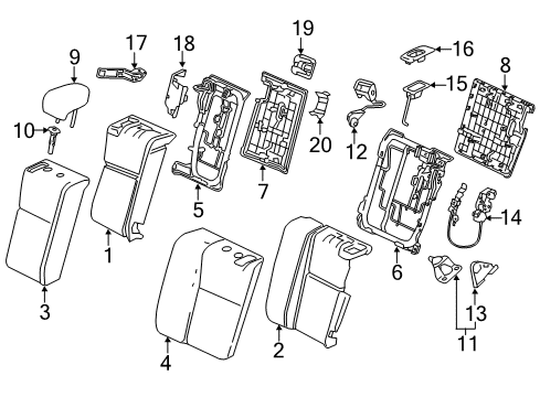 2019 Lexus RC350 Rear Seat Components COVER SUB-ASSY, RR S Diagram for 71078-24010-C2