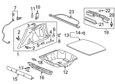 2020 Honda CR-V Interior Trim - Rear Body Bracket, L. RR. Carpet Garnish Diagram for 83355-TLA-A00